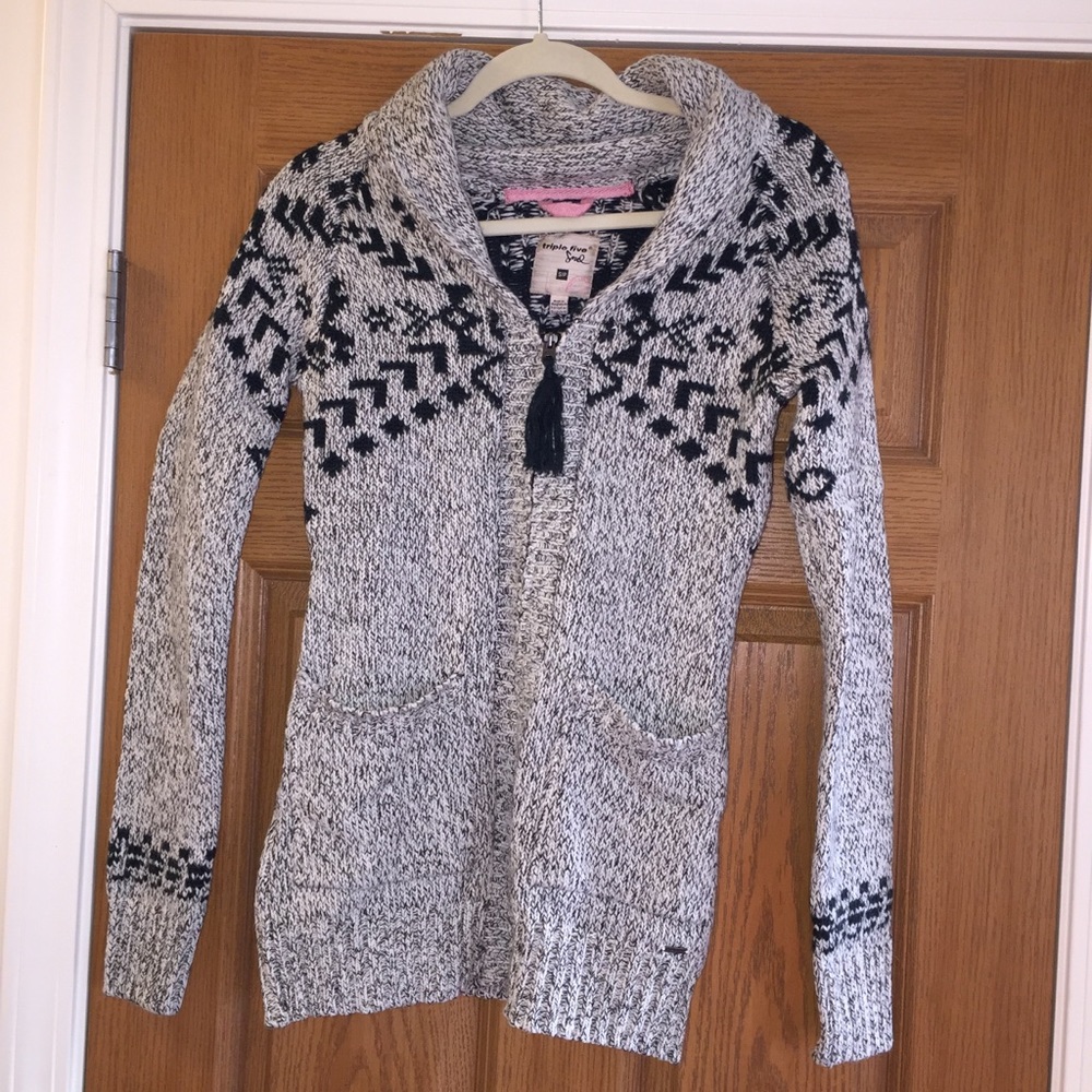 Triple Five Soul zipper cardigan sweater